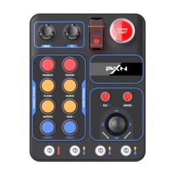 Cutie de Control PXN CB1 cu Butoane pentru Simulatoare Curse PC Iluminare Fundal RGB Negru