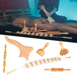 Set maderoterapie din lemn cu 6 accesorii inSPORTline Teriva