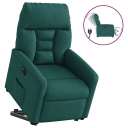 Fotoliu electric rabatabil cu ridicare, verde închis, textil GartenMobel Dekor