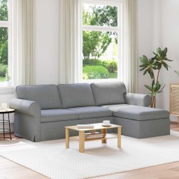 Canapea Gri deschis 215 x 138 x 80 cm Metal GartenMobel Dekor