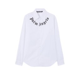 PALM ANGELS Cămaşă Neck Logo PAMGE001FB001-0310 off white-black