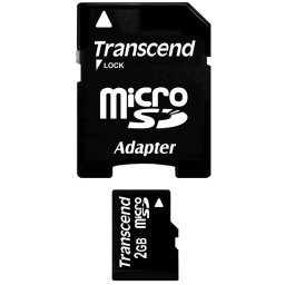 Card Transcend microSD 2GB cu adaptor SD