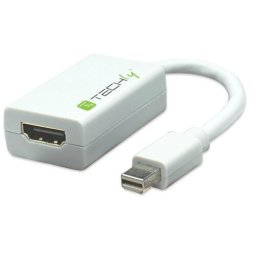 Adaptor Techly 304239, Mini DisplayPort malle - HDMI female, 0.15m, White