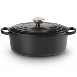 Oala cu capac Le Creuset Signature Collection Cast Iron Oval Casserole Black Interior 21178310000430, Capacitate 6.3l, D31cm, H17.9cm, Fonta emailata