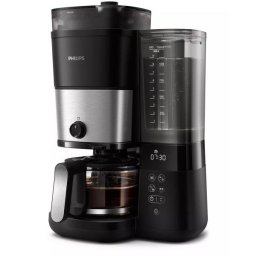 Cafetiera Philips HD7900/50 All-in-1 Brew, rasnita integrata, Recipient dublu pentru boabe de cafea, Filtru permanent, Functie anti-picurare, Afisaj LED,Rezervor de apa detasabil, Lingura de dozare