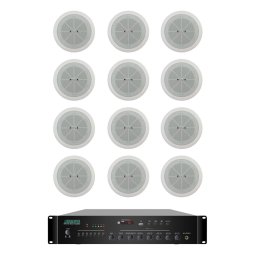 Pachet Sonorizare 120W de tavan, FM+USB, DSPPA MP212U + 12xDSP802