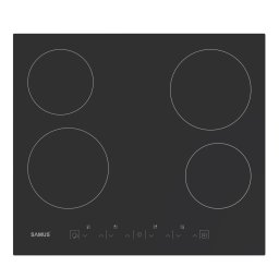 Plita incorporabila vitroceramica Samus PSVE-64BMG4, Latime 60 cm, 4 arzatoare, Touch Control, Timer, Setari putere in 9 trepte, Sticla ceramica, Negru mat