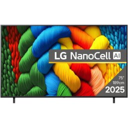 Televizor LG NanoCell 75NANO80A3B, Diagonala 189 cm, Rezolutie 3840 x 2160, Smart, 4K Ultra HD, Clasa F, Negru