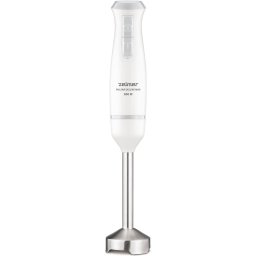 Blender vertical Zelmer ZHB4562S, 800 W, functie Turbo, tocator cu volum de 450 ml, tel, cutit cu 2 lame, picior inox, bol 800 ml, Alb/Argintiu