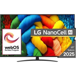 Televizor NanoCell Smart LG 65NANO81A3A, Ultra HD 4K, HDR, 164cm, Negru