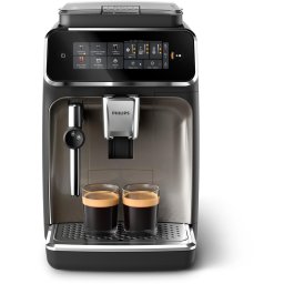 Espressor automat Philips EP3326/90 seria 3300, 1500 W, 15 bar, sistem clasic de spumare, 5 tipuri de bauturi, ecran tactil intuitiv, tehnologie noua SilentBrew, aplicatie HomeID, Negru-Argintiu