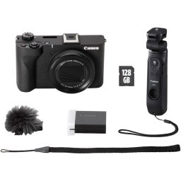 Camera foto compacta Canon PowerShot V1, 22.3MP, 4K 60p, Obiectiv 16-50mm f/2.8-4.5, Negru, VLOGGING KIT