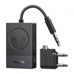 Transitator Audio, Adapto,r Ugreen BT305 (65706), Type-C, Jack 3.5mm, Bluetooth 5.4, Dual Pairing, LED Lights, Negru
