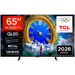 Televizor TCL QLED Art 65A400, 164 cm, Smart Google TV, 4K Ultra HD, 144Hz, Clasa D (Model 2026), Negru