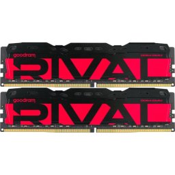 Kit Dual Memorie RAM Goodram Rival Radiant, 16GB (2x8GB), DDR4-3200 MHz, CL 16, Rosu