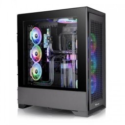 Carcasa PC Thermaltake CTE T500 Air, Full Tower, Sticla temperata, Fara sursa, 11 ventilatoare compatibile, 3 incluse, Negru