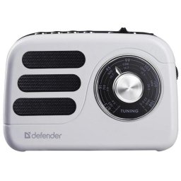 Radio portabil Defender, Bluetooth 5W, cu suport microSD si USB, Alb-Negru