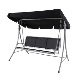 Balansoar gradina ADEO, pentru 3 persoane, otel/textil, 202 x 118 x 157.5 cm, Gri