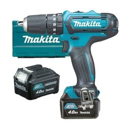 Makita - HP333DSME - Masina de gaurit si insurubat cu percutie cu 2 acumulatori si incarcator, Li-Ion, 12 V, 4 Ah, 30 Nm, led iluminare, valiza plastic