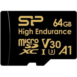 Card memorie microSDXC High Endurance Golden Series 64GB V30 UHS-1 U3 A1 4K UHD + adapter