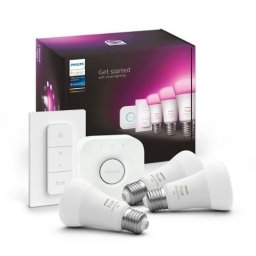 Starter Kit Philips Hue cu 3 becuri LED RGB, 9W, E27