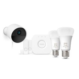 Kit de supraveghere Philips Hue, cameră și senzori contact, alb