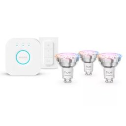Kit becuri LED Philips Hue GU10 RGB, 4,7W, control smart
