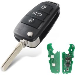 Cheie Auto Programabila Techstar cu 3 butoane pentru Audi Q7 B7 Q3 A3 TT A2 A8 A6 A6L A4 S5 C5 C6 B6 A4L A5 Q5 S RS Cabrio, Avant, Quattro, 432MHz, ID48, FCC: 8E0837220 / 8E0837220K / 8E0837220D