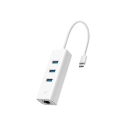 Adaptor USB TP-Link UE330C | USB-C la Gigabit Ethernet, Hub 3x USB 3.0