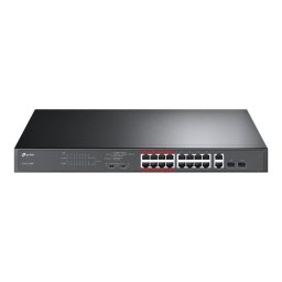Switch TP-Link TL-SL1218MP | 16 Porturi PoE+, 2 Gigabit Uplink, Management