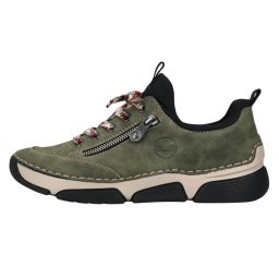 Pantofi dama, Rieker, 45973-54-Verde, casual, piele ecologica, cu talpa joasa, verde (Marime: 39)