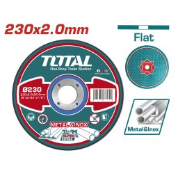 Disc de debitare metale si inox TOTAL 230 mm, 2 mm, pentru polizor unghiular