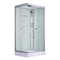 Cabina de dus cu hidromasaj Leziter Valerie 80x100 cm, dreptunghiulara, alba