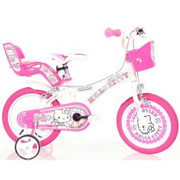 Bicicleta pentru copii Hello Kitty Dino Bikes 16 inch, alb cu roz