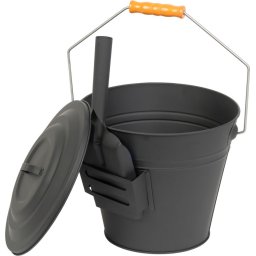 Galeata metalica pentru cenusa Strend Pro, cu lopatica, 12 L, 30x25 cm