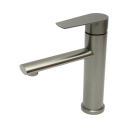 Baterie inalta pentru lavoar baie, grafit mat, monocomanda, inox