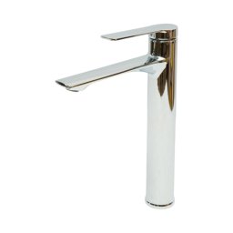 Baterie înalta pentru lavoar baie, monocomanda, inox crom lucios