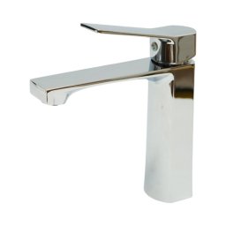 Baterie înalta pentru lavoar baie, design patrat, crom lucios, inox