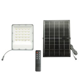 Proiector LED solar 400W 6500K cu panou bifacial 40W si telecomanda IP66