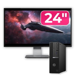 Pachet PC Dell OptiPlex 5080 SFF i5-10500, 8GB DDR4, SSD 256GB, Monitor 24