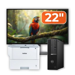 Pachet PC Dell OptiPlex 5080 SFF i5-10500, 8GB, SSD 256GB, monitor 22 inch si imprimanta