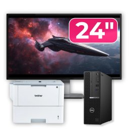 Pachet Dell OptiPlex 5080 SFF i5-10500, monitor 24 inch si imprimanta