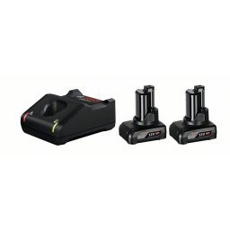 Set Bosch Incarcator Rapid + Acumulator 2xGBA12V + GAL12V-40 Li-Ion 6Ah Negru