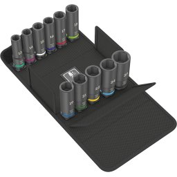 Wera 8790 C Impaktor Deep Set 1, 11 pieces, socket wrench (black, 1/2", in textile box)