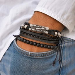 Brățări din piele pentru mână Scorpion 3 buc.