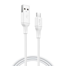 Cablu de date si incarcare Lito LD06T, USB-A - USB-C, 1m, Alb