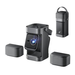 Videoproiector Nebula P1, GTV, 650 ANSI Lumeni, 1080P, 20W Truly 2.0 Surround Sound, Dolby Audio, Boxe detasabile, Negru