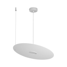 Pandantiv suspendat pe cablu PIATTO 1xGX53/15W/230V Ø 45 cm alb
