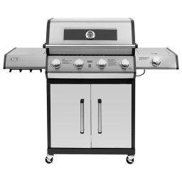 Grill pe Gaz Teesa BBQ 5006 Master TSA0250, 5 arzatoare, 14 kW, Suprafata de gatit 71,5x45 cm, Gri/Negru