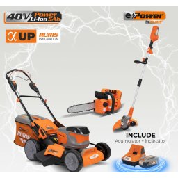 Masina de tuns gazonul RXRI4645Ae + Trimmer RT3345e + Electroferastrau RM3045e, 40 V, 5 Ah,